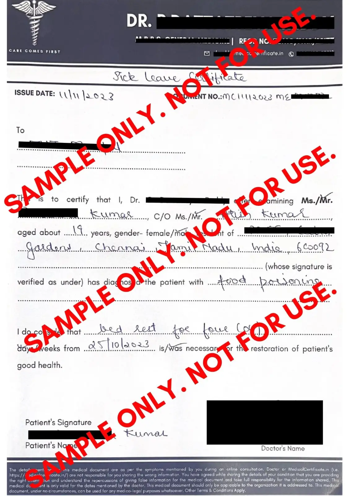 Handwritten-Certificate